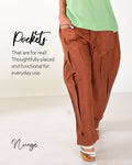 Brown Cotton linen pants
